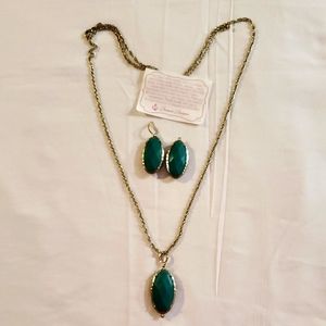 Elegant Green And Dark Purple Jewelry Set